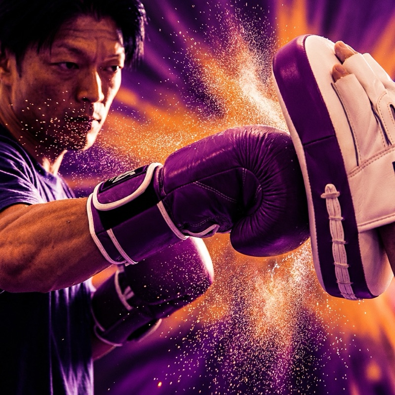 Mitt work and boxing training in English at English Fight Tokyo