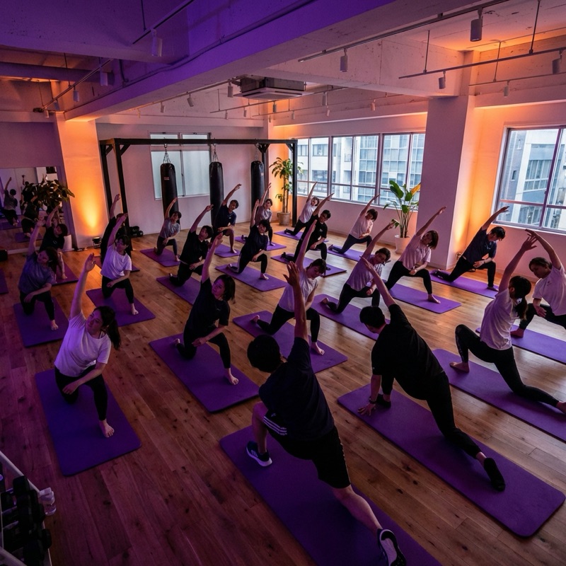 Boxing fitness warm-up and fascia release at English Fight Tokyo